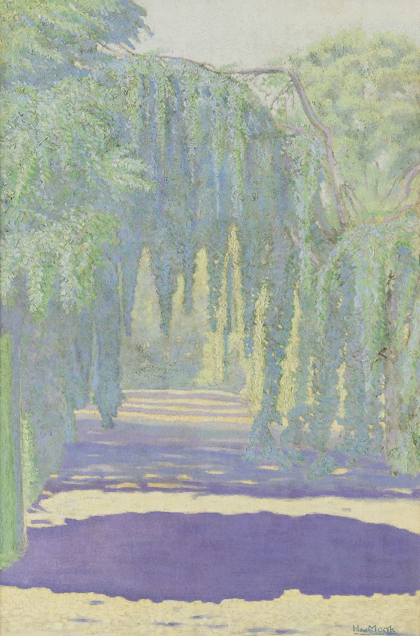 Harry van Mook | Sunny lane with Wisteria, oil on canvas, 73.0 x 48.5 cm, signed l.r.