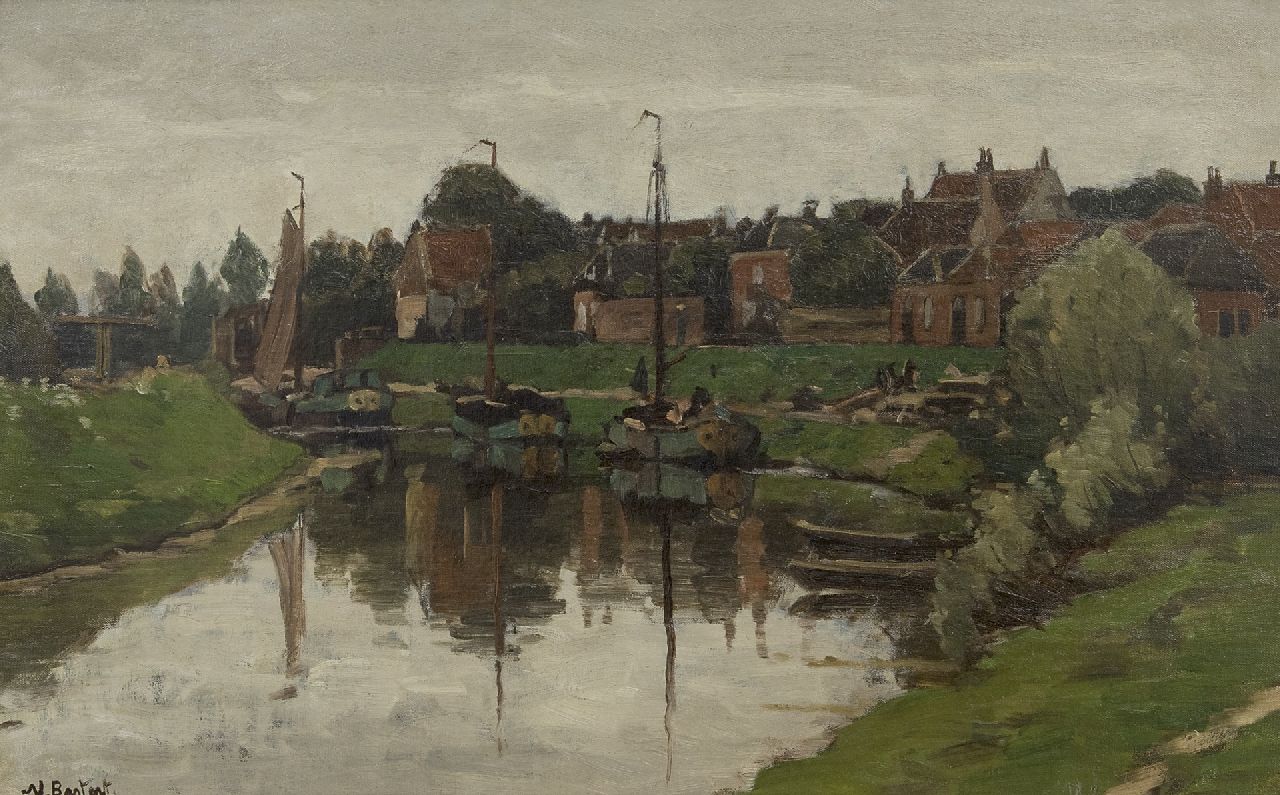 Bastert S.N.  | Syvert 'Nicolaas' Bastert | Paintings offered for sale | A view of Hattem, oil on canvas laid down on panel 36.4 x 56.2 cm, signed l.l.