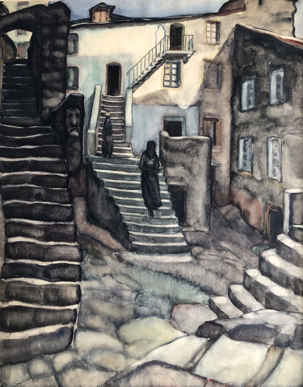 Meurs H.H.  | 'Harmen' Hermanus Meurs | Watercolours and drawings offered for sale | Village on Corsica, watercolour on paper 92.7 x 73.8 cm, signed l.l. and dated 'Corse' 1929