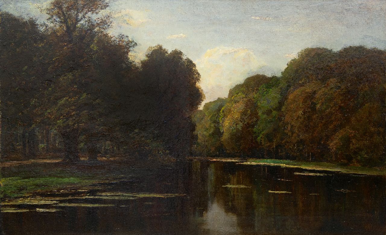 Mondriaan F.H.  | Frédéric Hendrik 'Frits' Mondriaan | Paintings offered for sale | Pond in the Haagse Bos, oil on canvas 61.8 x 97.3 cm, signed l.r.