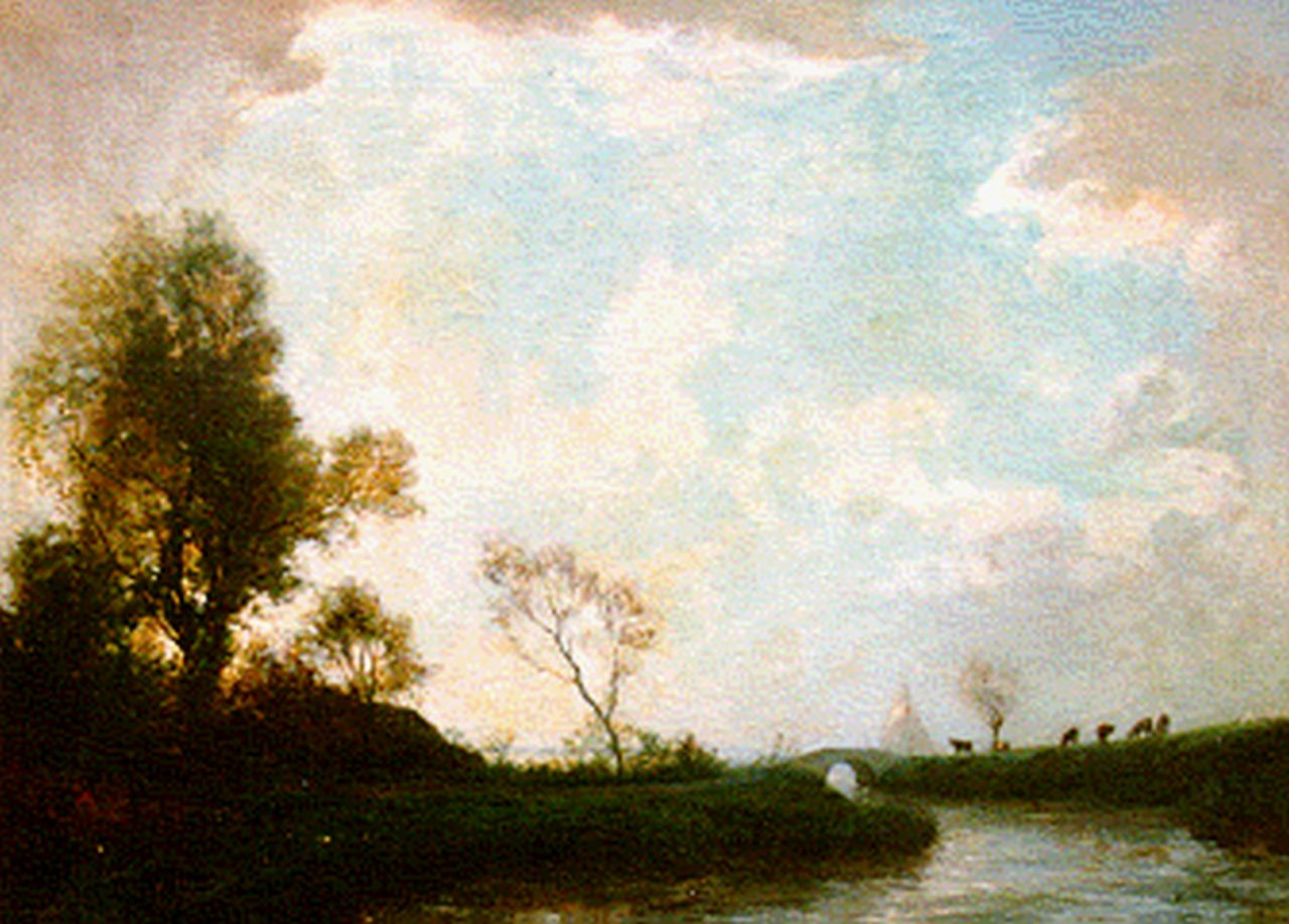 Bloem H. van | Hendrik van Bloem, Cows on the riverbank, oil on canvas 63.0 x 86.3 cm, signed l.r.