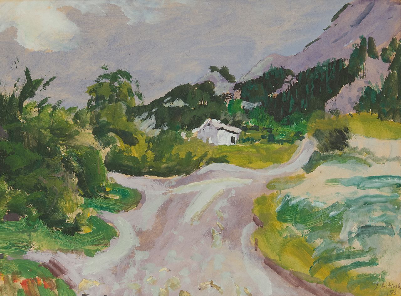 Altink J.  | Jan Altink, Landscape in the Haute-Savoie, gouache on paper 47.3 x 63.2 cm, signed l.r. and dated '53