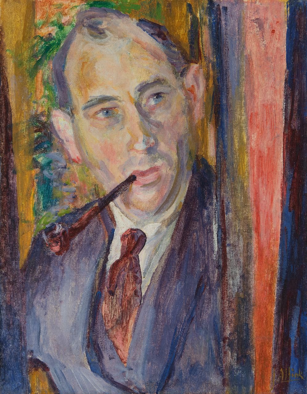 Altink J.  | Jan Altink, Self portrait, oil on canvas 54.4 x 42.1 cm, signed l.r. and painted circa 1925