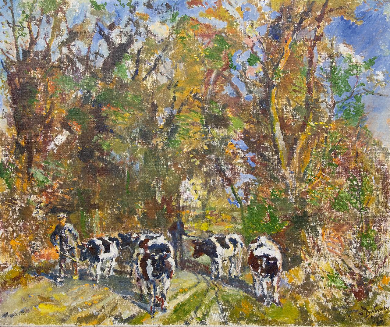 Dülmen Krumpelmann E.B. von | Erasmus Bernhard von Dülmen Krumpelmann, Landscape with cows in Drenthe, oil on canvas 100.2 x 120.1 cm, signed l.r. and dated Nov. '80