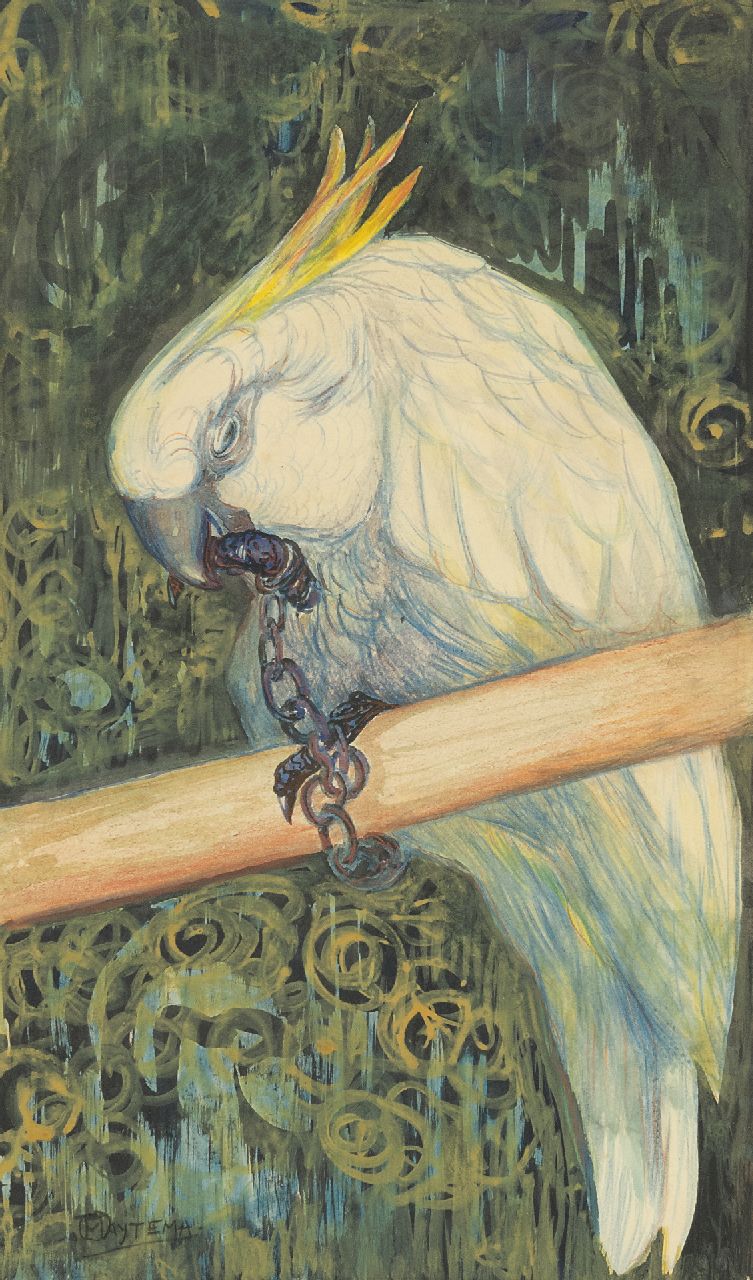 Theo van Hoytema | Crown Cockatoo, watercolour on paper, 37.5 x 22.1 cm, signed l.l.
