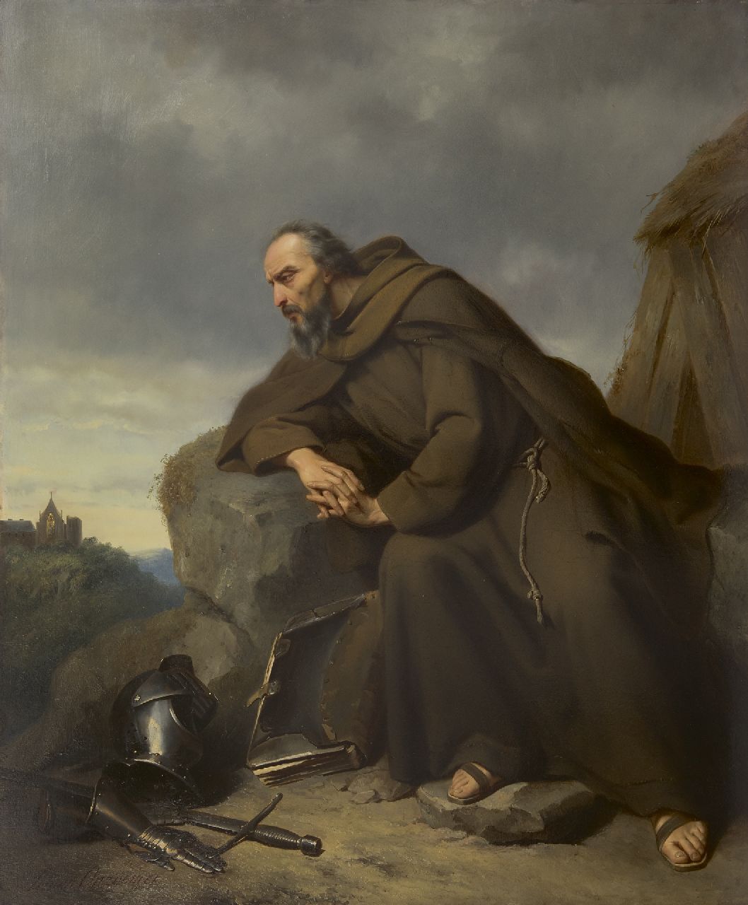 Simon Opzoomer | Pierre d'Amiens, oil on panel, 72.8 x 60.5 cm, signed l.l.