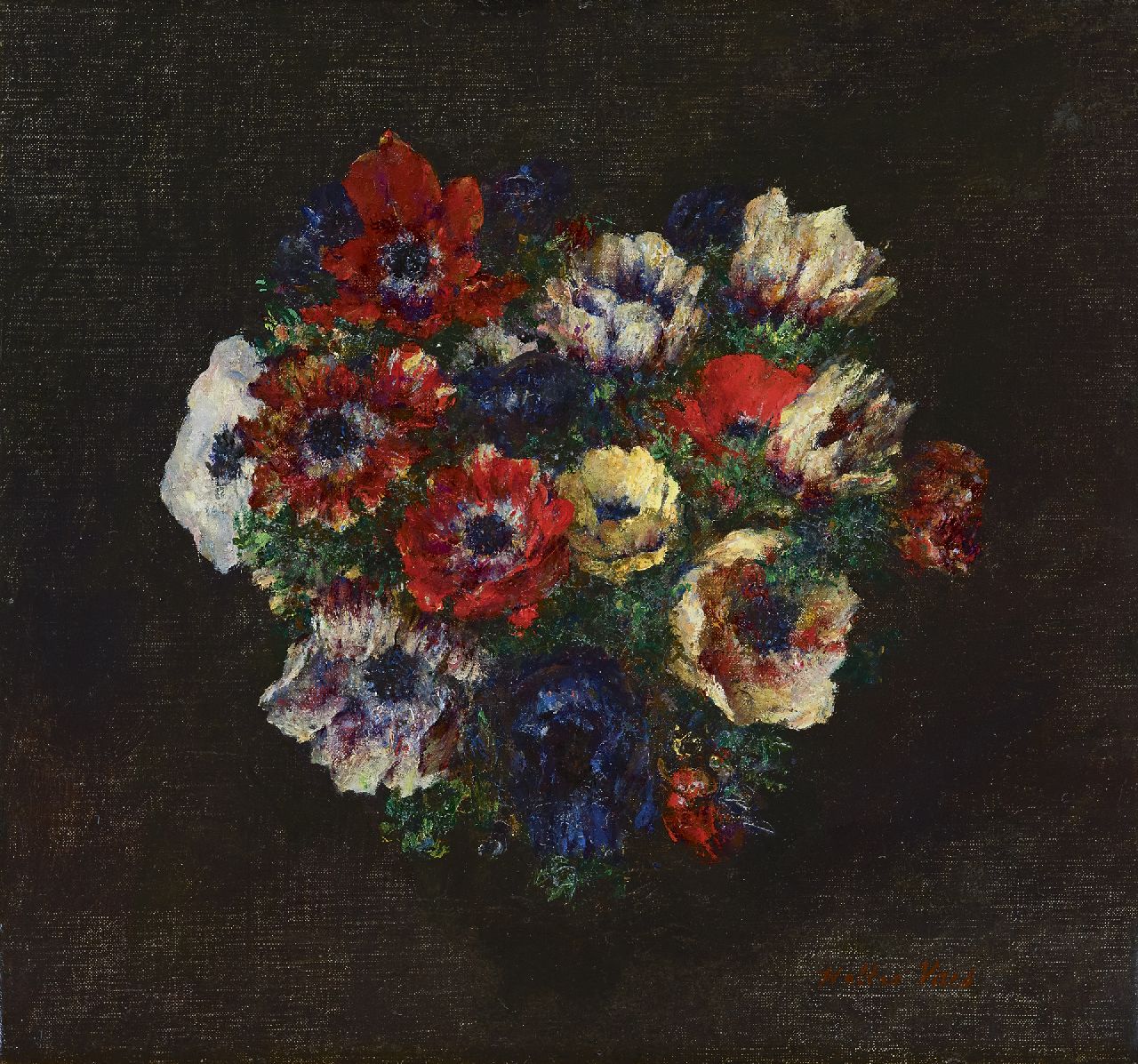 Vaes W.  | Walter Vaes | Paintings offered for sale | Anemones, oil on canvas 35.2 x 37.8 cm, signed l.r.