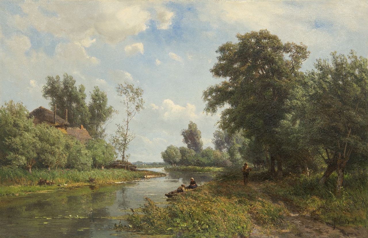 Borselen J.W. van | Jan Willem van Borselen | Paintings offered for sale | Along the river the Vlist, oil on canvas 45.5 x 70.5 cm, signed l.r.