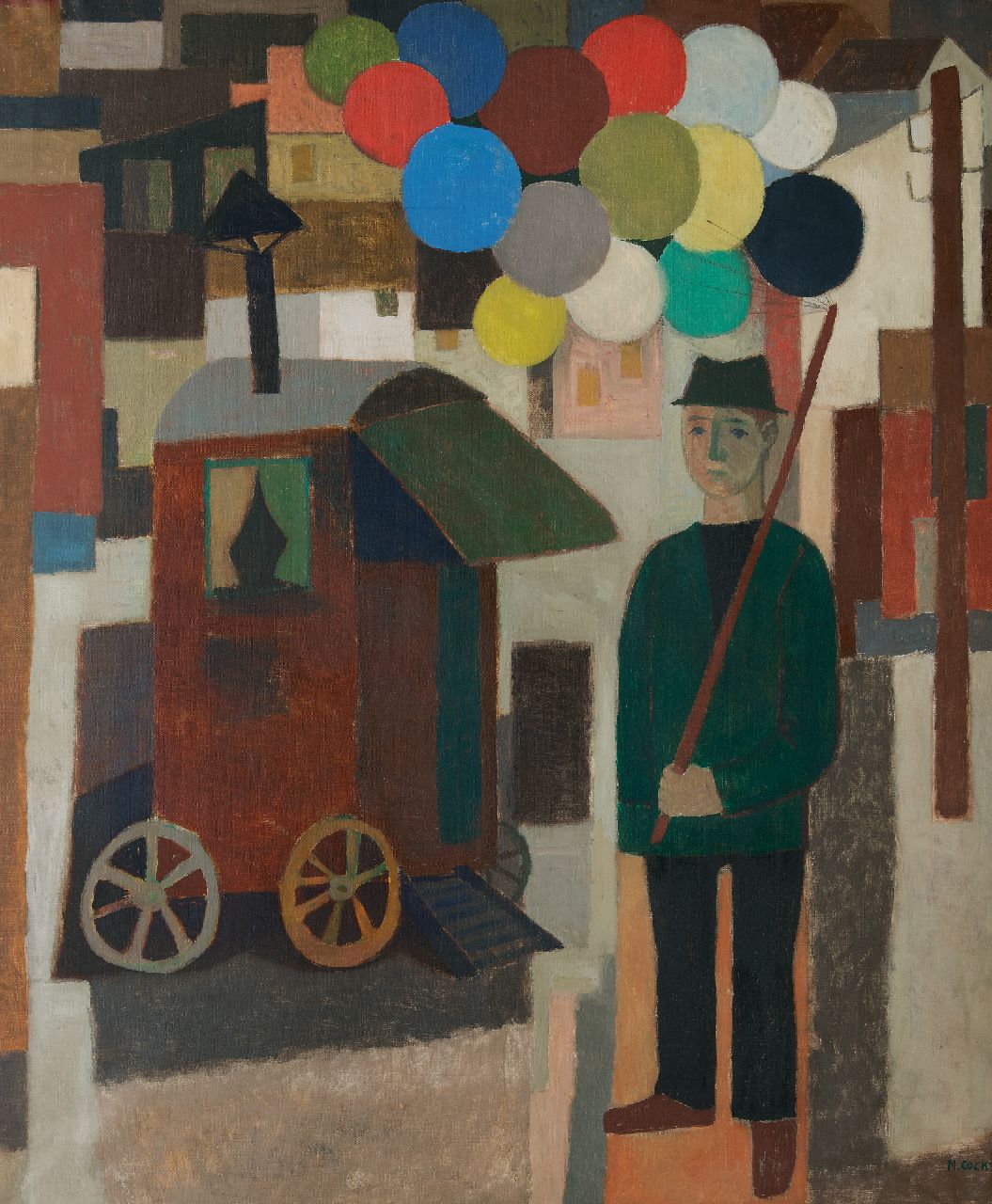 Cockx M.  | Marcel Cockx | Paintings offered for sale | Balloon seller, oil on canvas 178.9 x 150.3 cm, signed l.r.