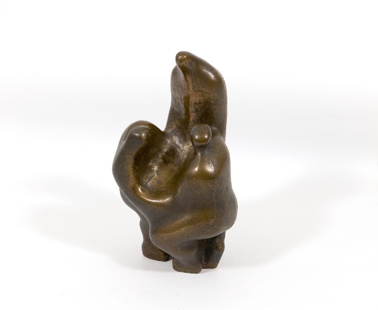 Jonker W.  | Willem 'Wim' Jonker | Sculptures and objects offered for sale | The Emmaus goers, bronze 33.0 cm, signed on the bottom