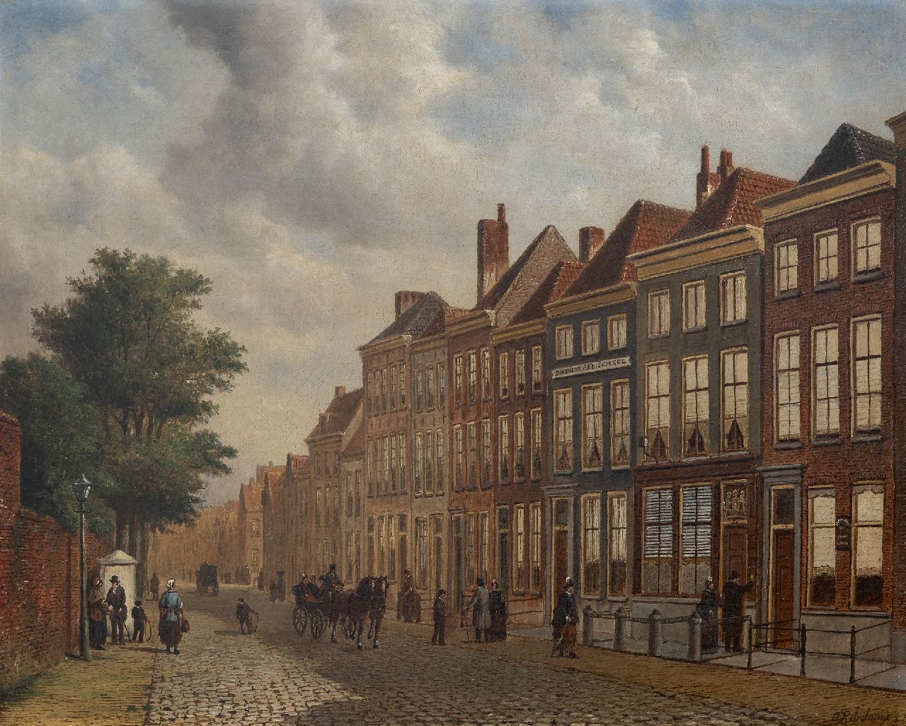 Jongh O.R. de | Oene Romkes de Jongh | Paintings offered for sale | A town view, oil on canvas 54.1 x 66.8 cm, signed l.r.