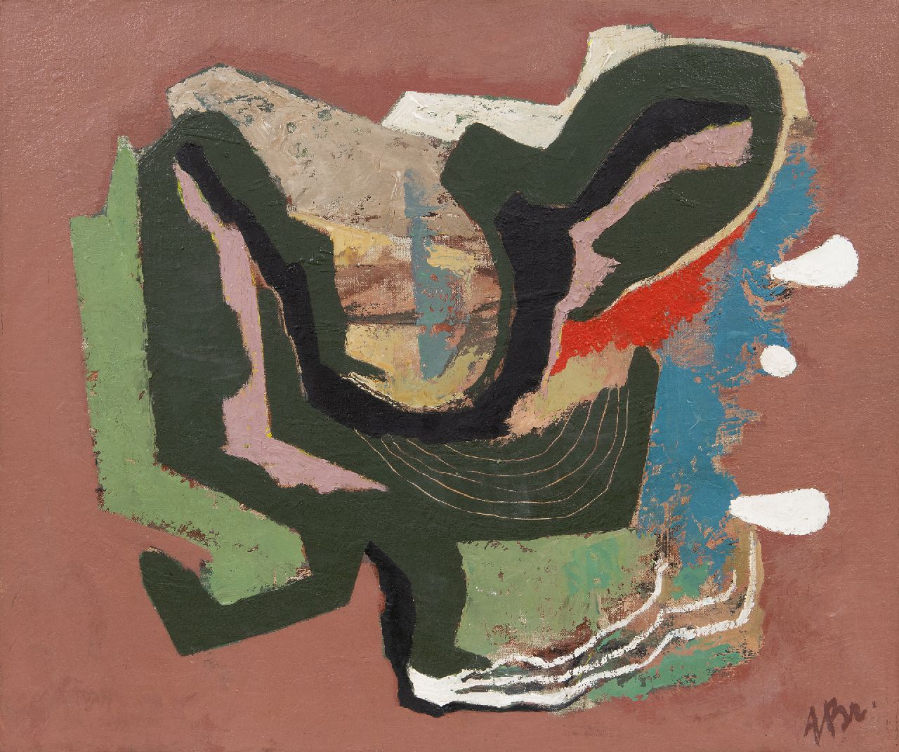 Breetvelt A.  | Adolf 'Dolf' Breetvelt | Paintings offered for sale | Abstract, oil on canvas 50.3 x 60.3 cm, signed l.r. and on the stretcher and to be dated end 1940's