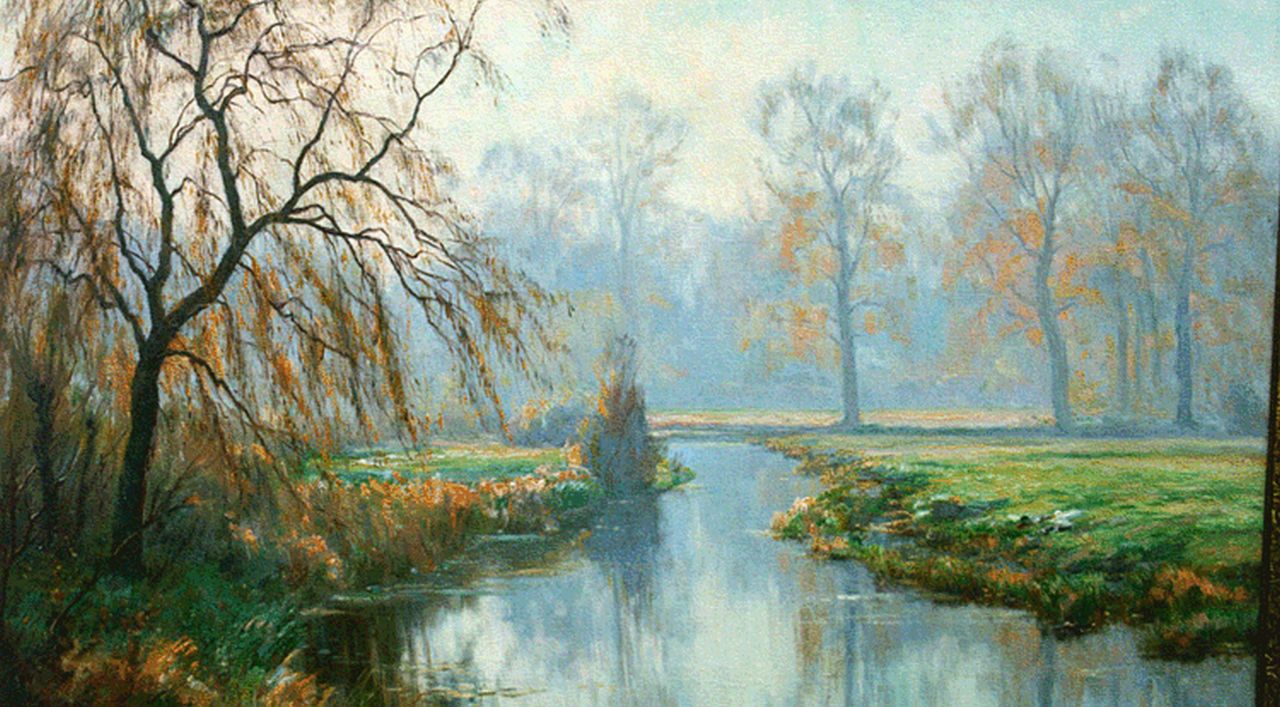 Meijer J.  | Johannes 'Johan' Meijer, Autumn landscape, oil on canvas 61.0 x 100.5 cm, signed l.l.