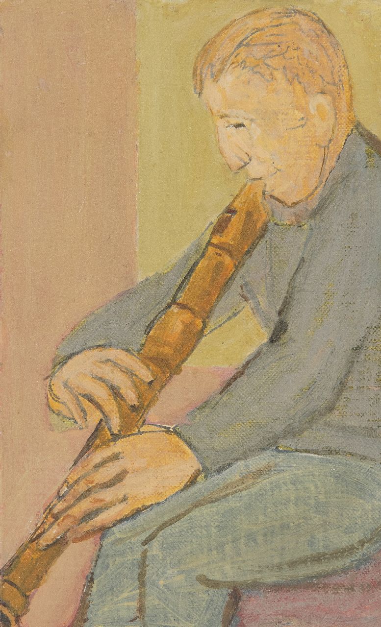 Onbekend   | Onbekend | Paintings offered for sale | Fipple flute player, oil on canvas laid down on board 17.9 x 11.0 cm
