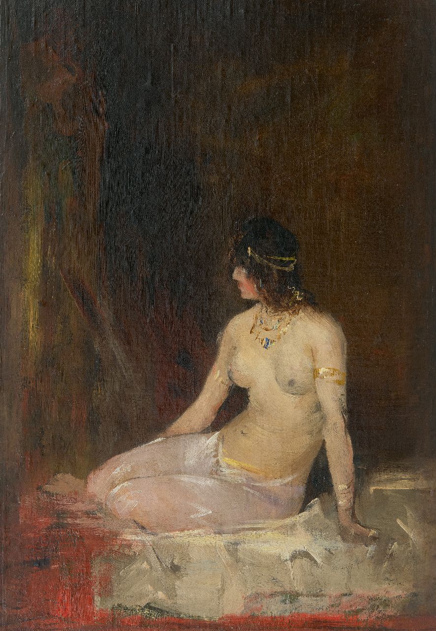 Smith H.  | Hobbe Smith | Paintings offered for sale | Seated nude, oil on canvas laid down on panel 50.0 x 35.5 cm