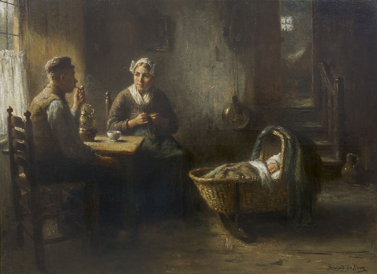Hoog J.B. de | Johan 'Bernard' de Hoog | Paintings offered for sale | A farmer's interior, Laren, oil on canvas 96.0 x 126.2 cm, signed l.r.