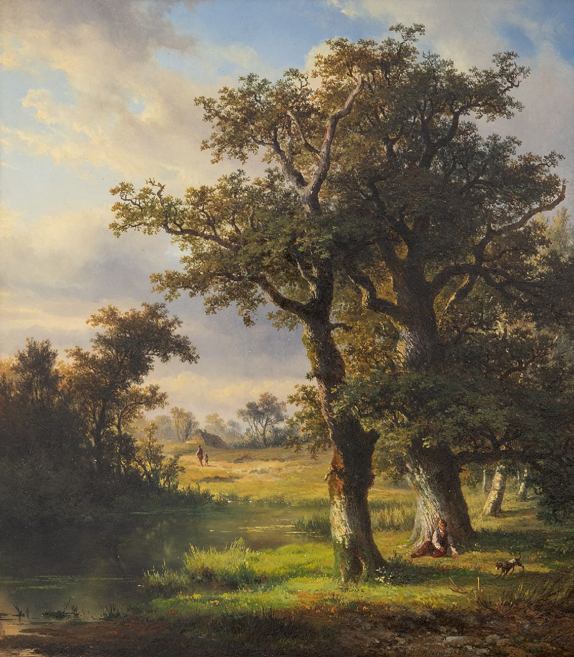 Ortmans F.A.  | François Auguste Ortmans | Paintings offered for sale | Summer landscape, oil on panel 36.2 x 31.6 cm, signed l.r. and dated 1850