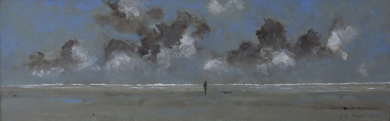 Hemert E. van | Evert van Hemert, Terschelling, acrylic on board 20.0 x 63.0 cm, signed l.r.