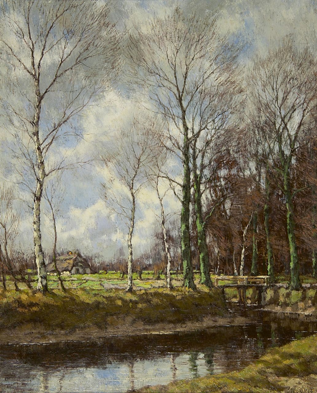 Gorter A.M.  | 'Arnold' Marc Gorter, A farm near the Vordense Beek, oil on canvas 56.6 x 46.1 cm, signed l.r.