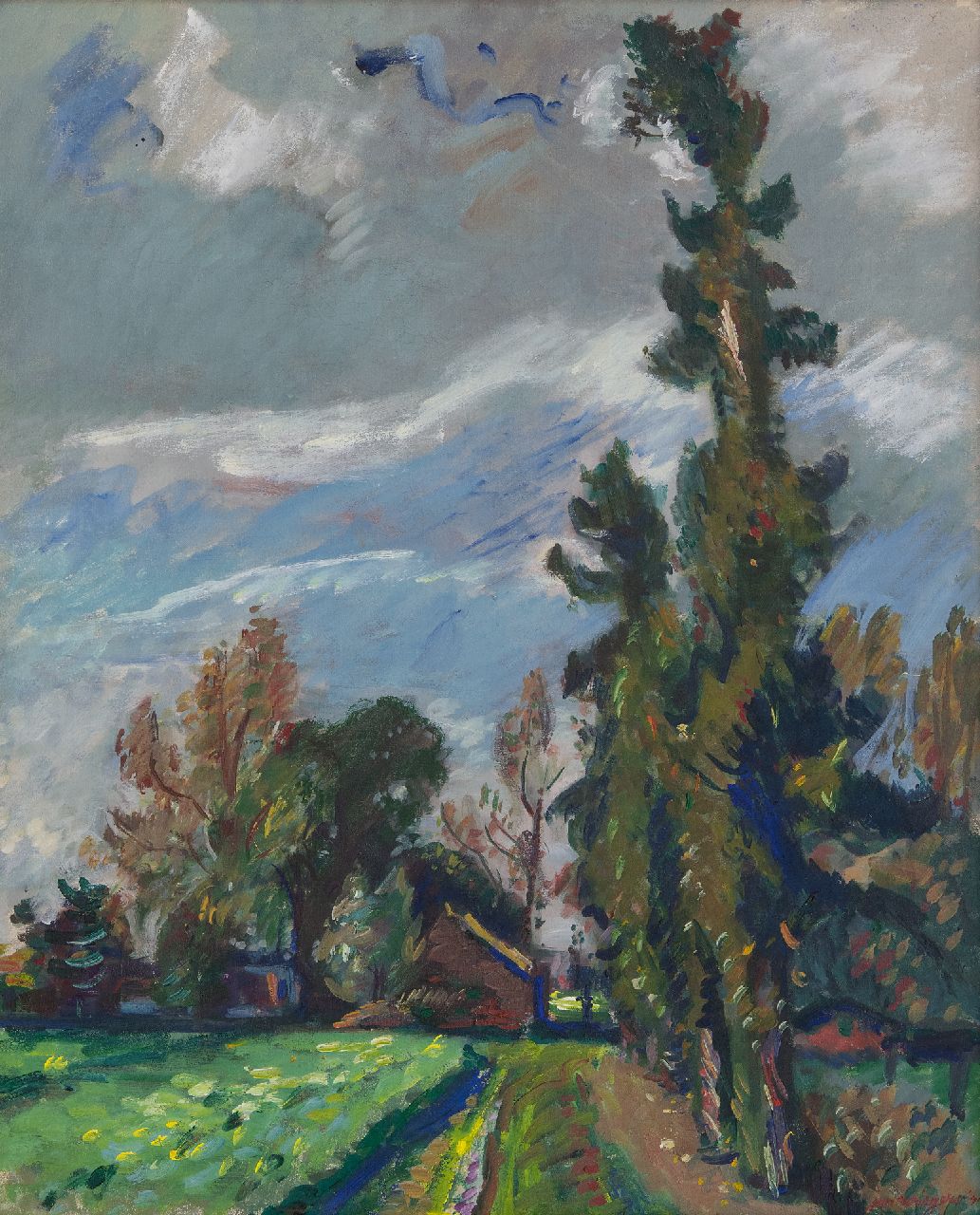 Wiegers J.  | Jan Wiegers, Landscape Veluwe, oil on canvas 61.4 x 50.5 cm, signed l.r. and dated '41