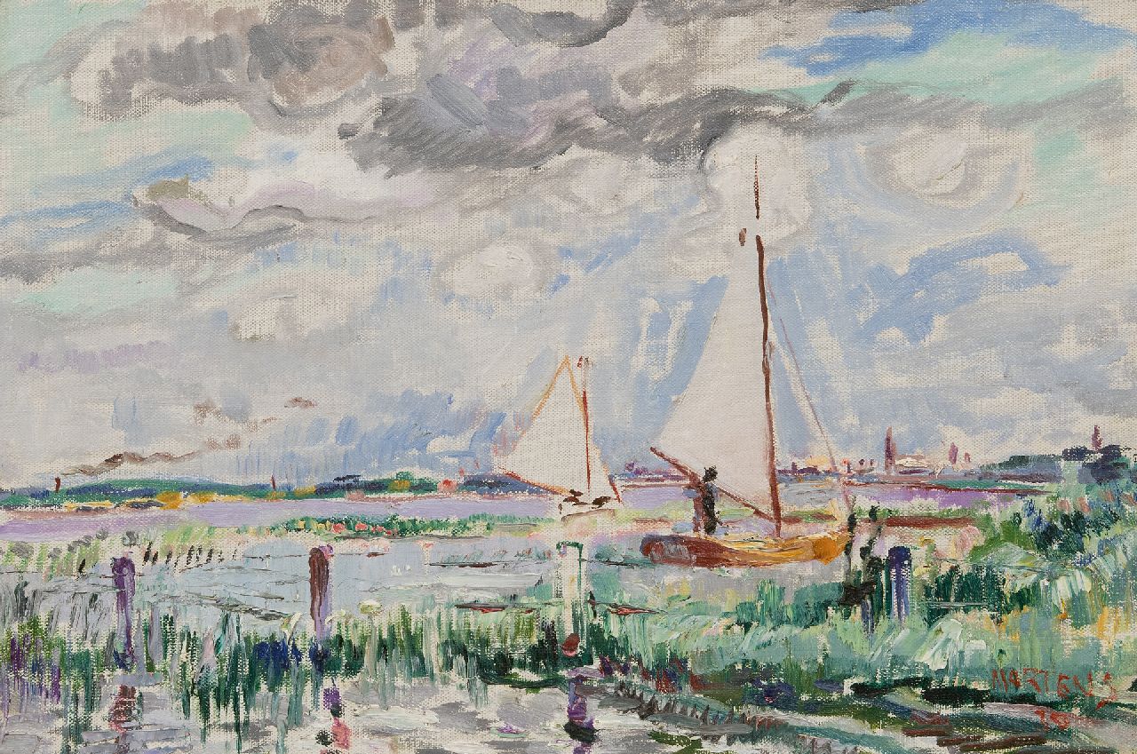 Martens G.G.  | Gijsbert 'George' Martens | Paintings offered for sale | A view of the Paterswoldse lake, Groningen, oil on canvas 33.0 x 48.0 cm, signed l.r. and dated '30