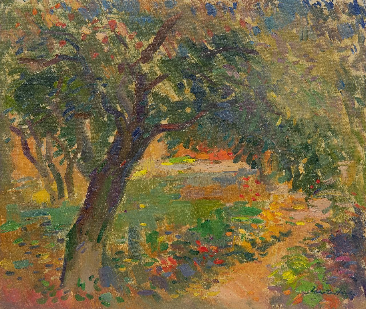 Have J. ten | Jan ten Have, Landscape with tree, oil on canvas 46.1 x 54.2 cm, signed l.r.