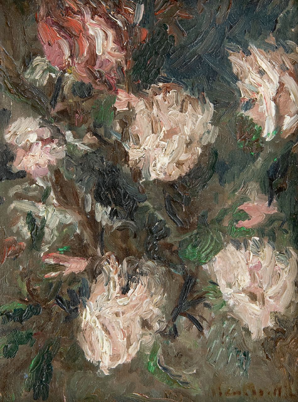 Adolphe Monticelli | Roses, oil on canvas, 21.3 x 16.1 cm, signed l.r.