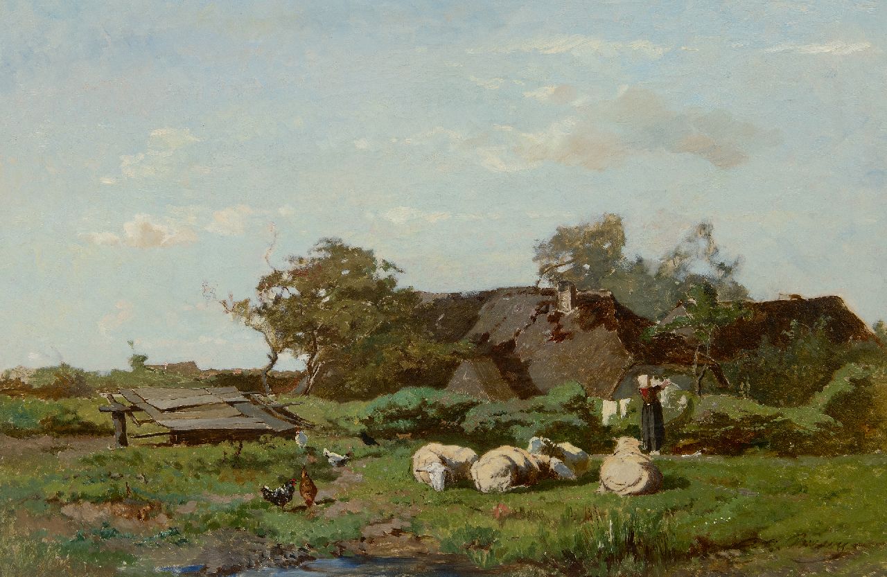 Bilders A.G.  | Albertus Gerardus 'Gerard' Bilders, Washing day at the farm, oil on canvas 50.0 x 75.3 cm, signed l.r.