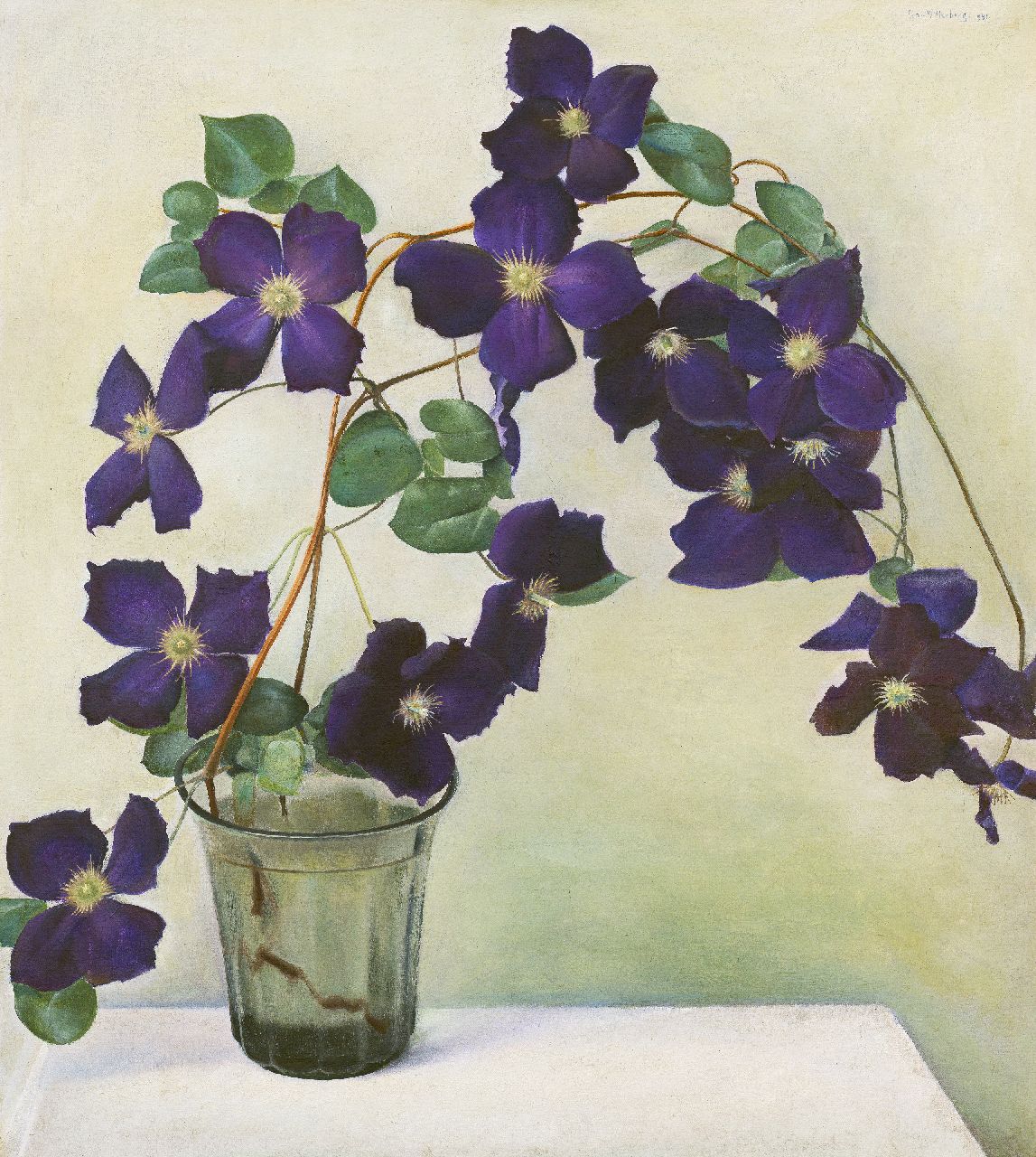 Wittenberg J.H.W.  | 'Jan' Hendrik Willem Wittenberg, Clematis, oil on canvas 50.6 x 45.4 cm, signed u.r. and dated 1941