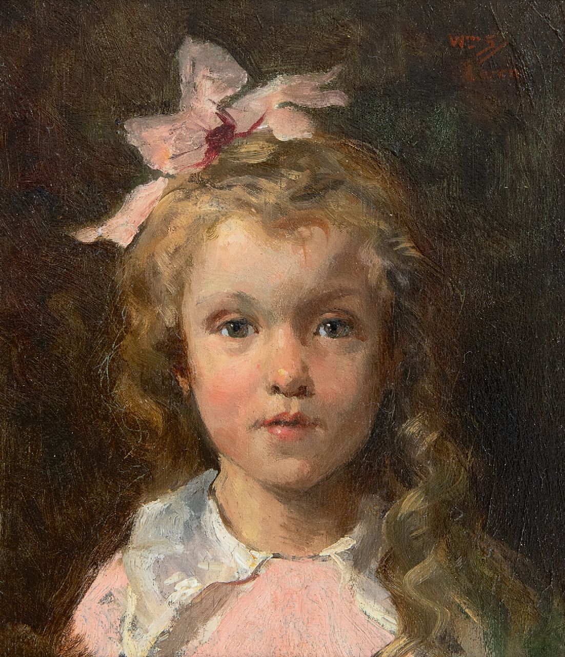 Steelink jr. W.  | Willem Steelink jr., Portrait of Johanna Wijtman, granddaughter of the artist, oil on panel 15.4 x 13.2 cm, signed u.r. with initials