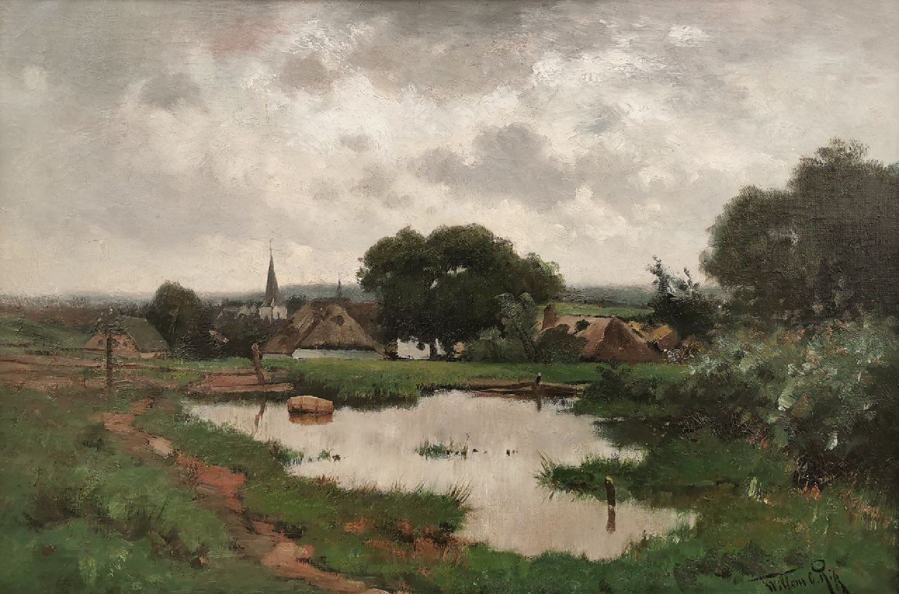 Rip W.C.  | 'Willem' Cornelis Rip, A view of Groesbeek, oil on canvas 45.0 x 66.0 cm, signed l.r. and dated on the reverse '88