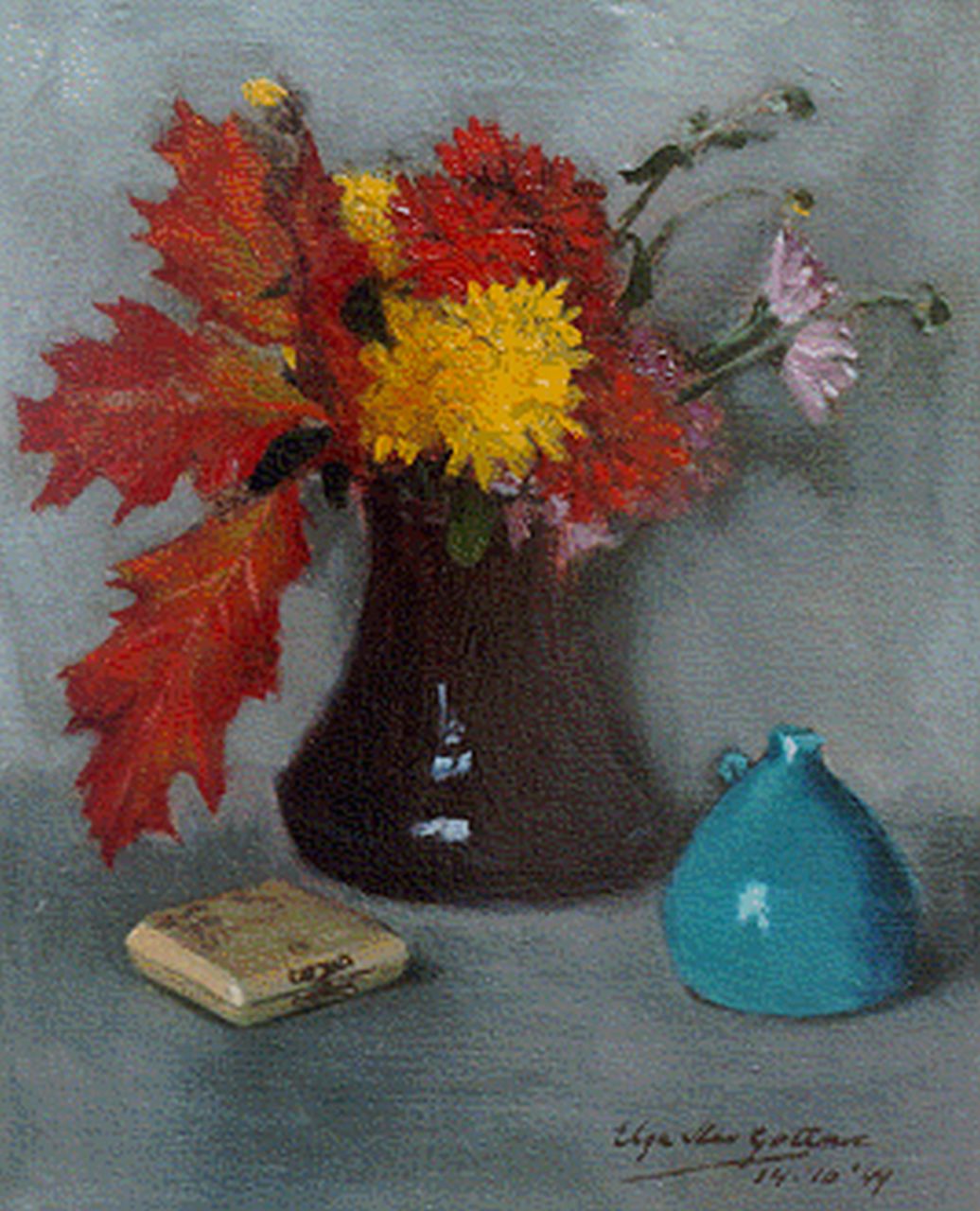 Gottnic E.S. von | Elga von Gottnic, A colourful Bouquet, oil on canvas 30.0 x 24.3 cm, signed l.r. and dated '49