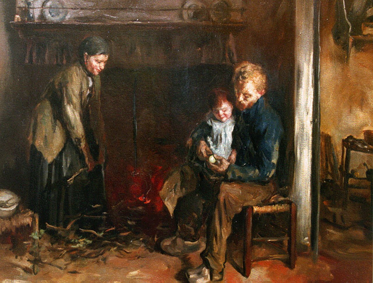Neuhuys J.A.  | Johannes 'Albert' Neuhuys, A happy family, oil on canvas 60.5 x 70.4 cm, signed l.r.
