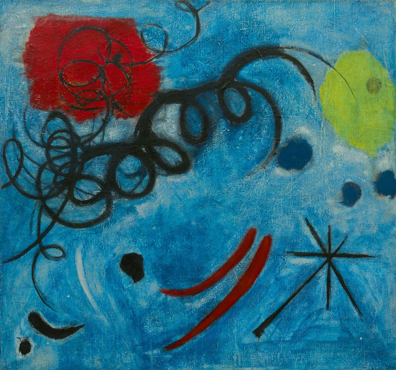 Wolvecamp Th.W.  | 'Theo' Wilhelm Wolvecamp | Paintings offered for sale | Compostion in Blue, oil on canvas 74.4 x 79.7 cm, signed on the reverse and painted ca. 1949