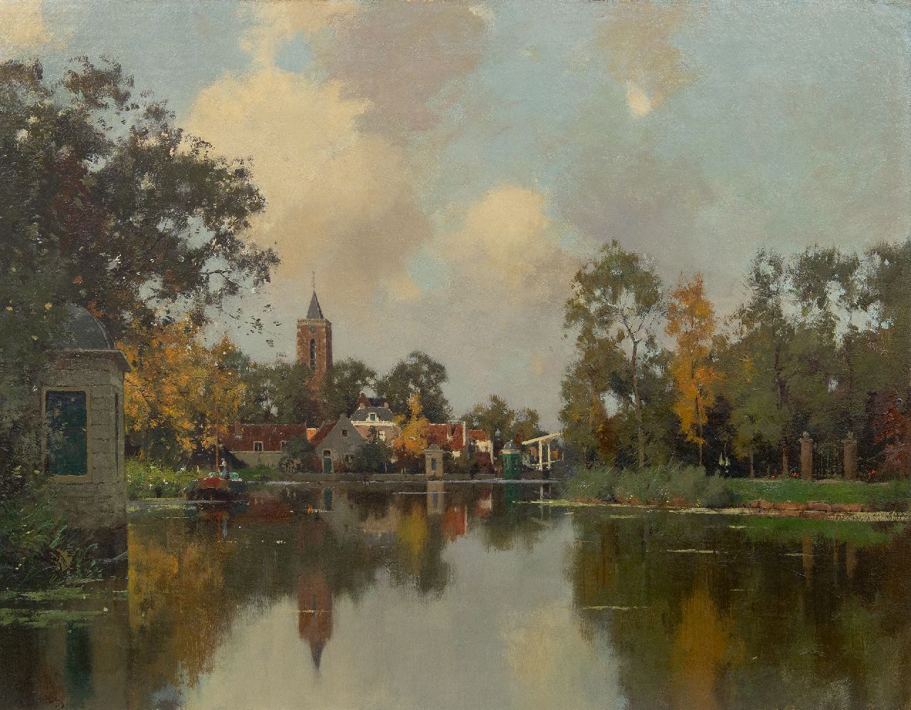 Ligtelijn E.J.  | Evert Jan Ligtelijn, A view of Loenen aan de Vecht, oil on canvas laid down on panel 70.5 x 90.3 cm, signed l.l. and dated 1939
