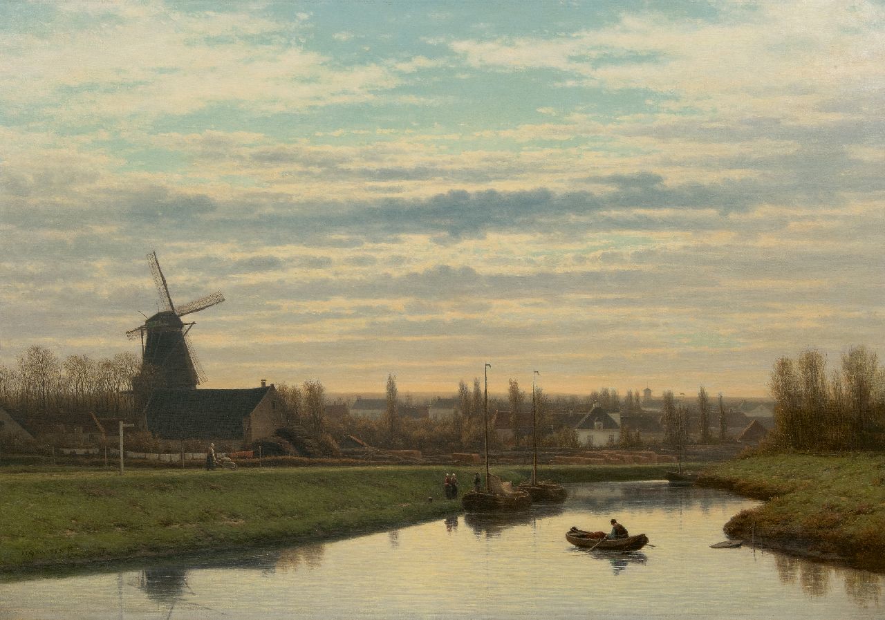 Maaten J.J. van der | Jacob Jan van der Maaten, View of the 'Apeldoorns Kanaal', oil on canvas 79.9 x 113.5 cm, signed l.l.