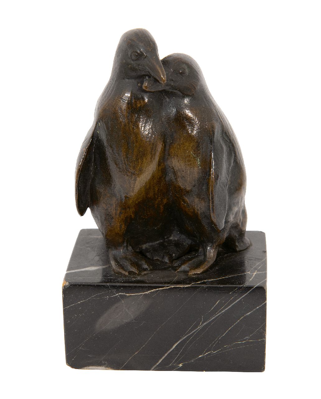 Pallenberg J.F.  | Josef Franz Pallenberg | Sculptures and objects offered for sale | Cuddling penguins, bronze 10.0 x 6.5 cm