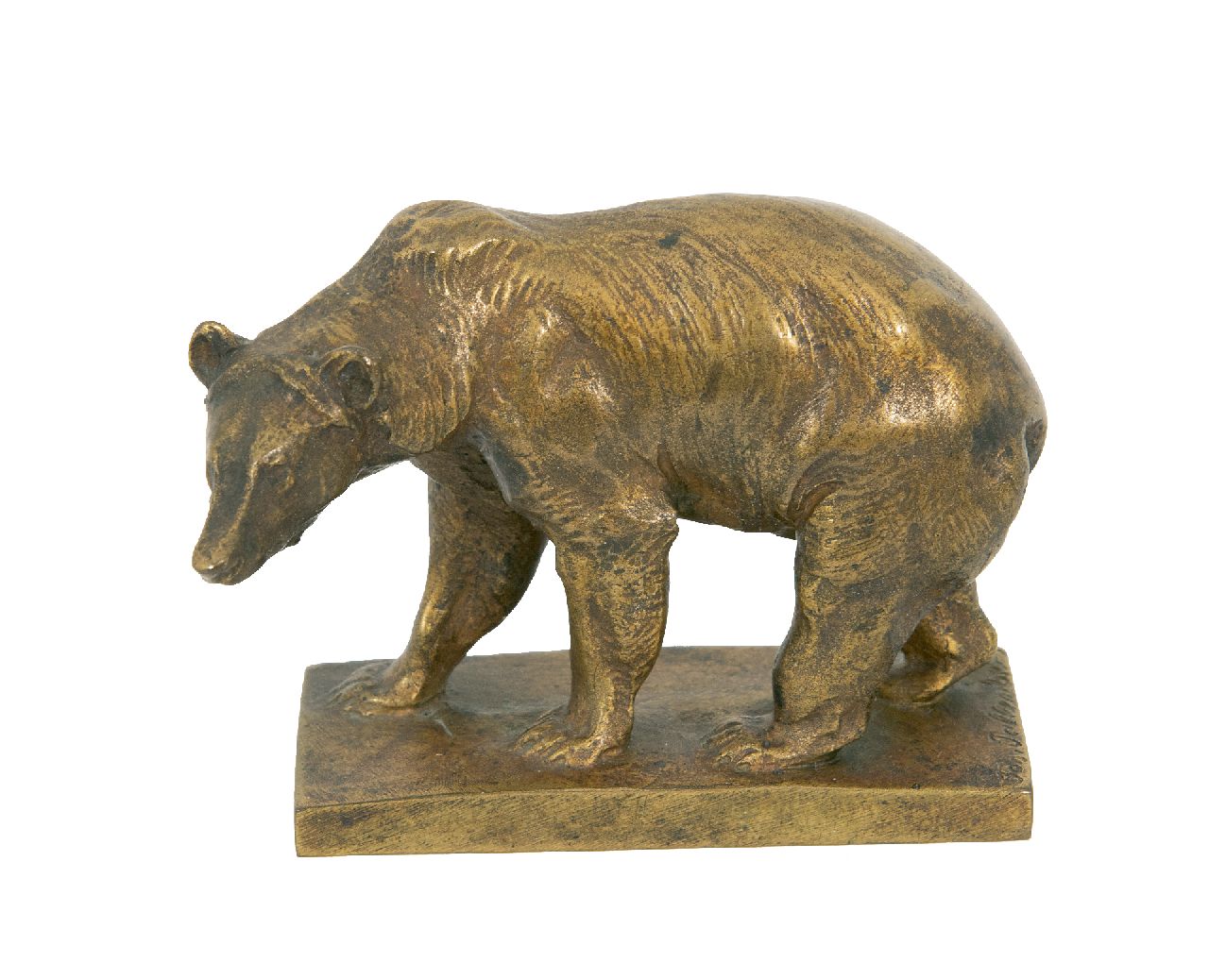 Pallenberg J.F.  | Josef Franz Pallenberg | Sculptures and objects offered for sale | Walking bear, bronze 7.0 x 9.0 cm, signed on the base