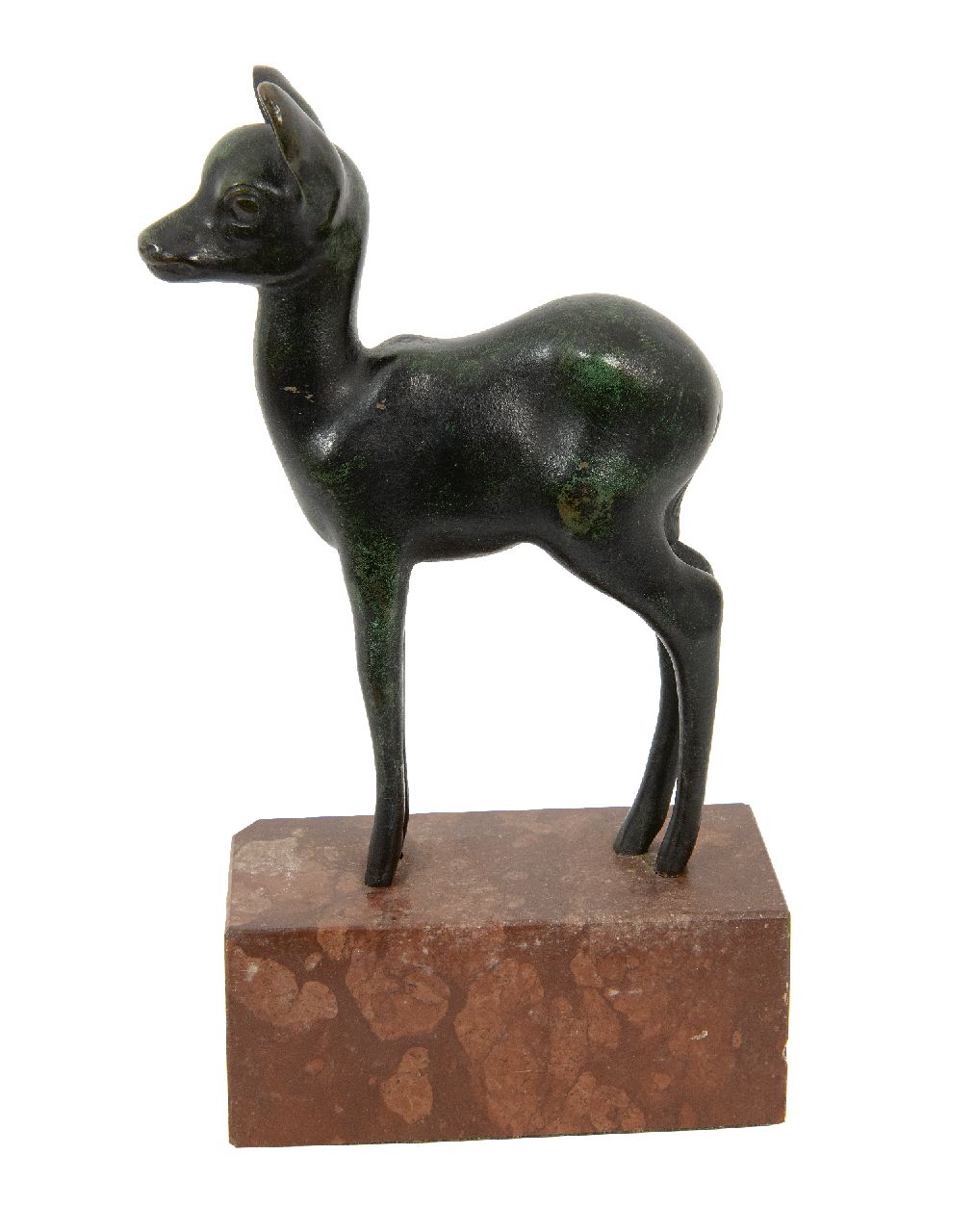 Duitse School (2e helft 19e eeuw) | Young deer, bronze, 14.0 x 3.5 cm