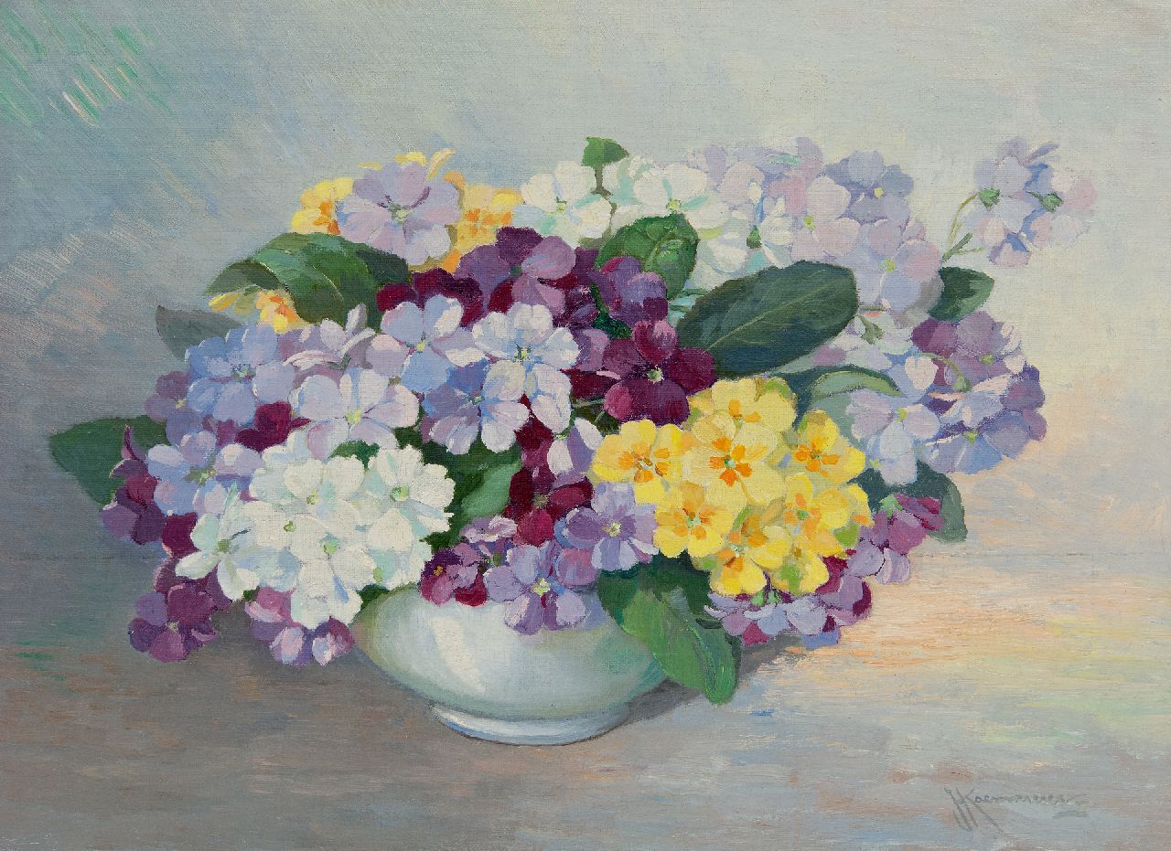 Johhan Hendrik Kaemmerer | Spring flowers, oil on canvas, 30.3 x 40.2 cm, signed l.r.