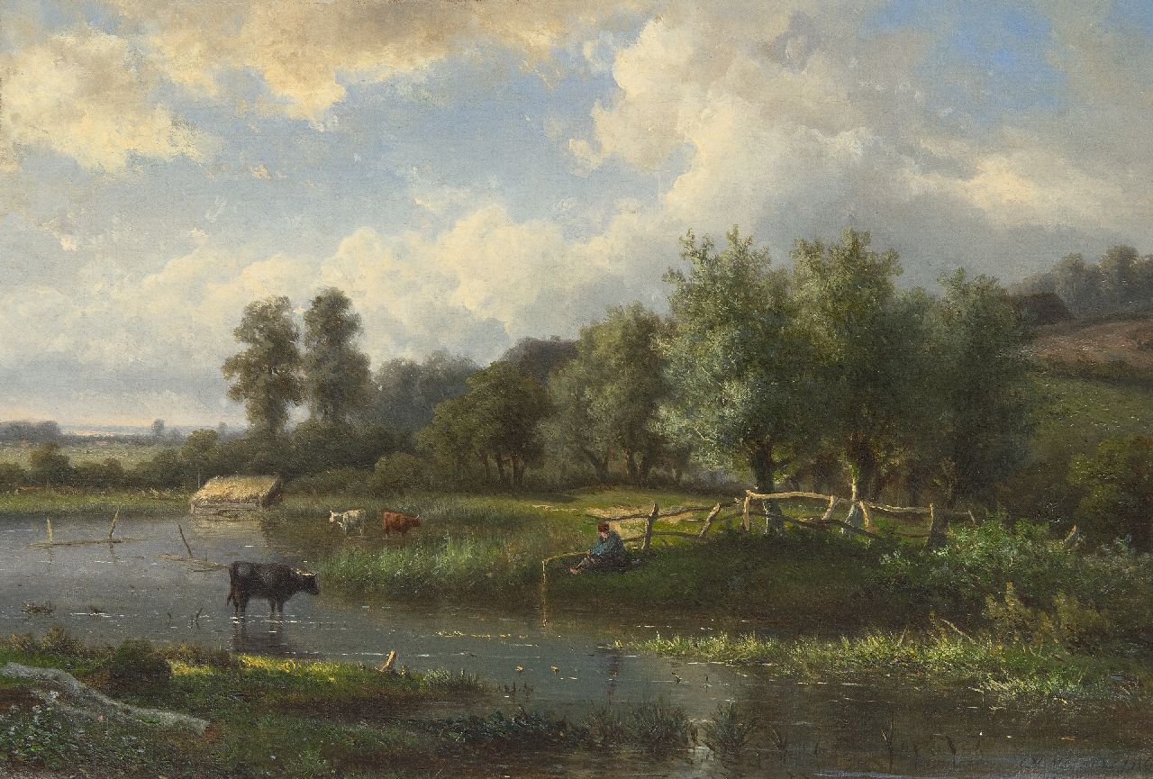 Meiners C.H.  | Claas Hendrik Meiners | Paintings offered for sale | In the floodplains near Oosterbeek, oil on canvas 36.6 x 53.0 cm, signed l.r. and dated '86