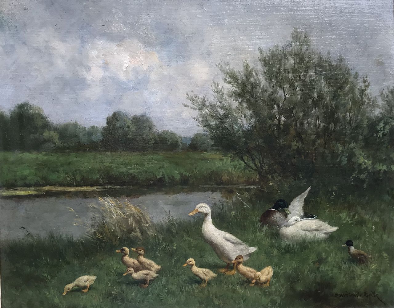 Artz C.D.L.  | 'Constant' David Ludovic Artz | Paintings offered for sale | Ducks at the waterside, oil on canvas 40.0 x 50.0 cm, signed l.r.