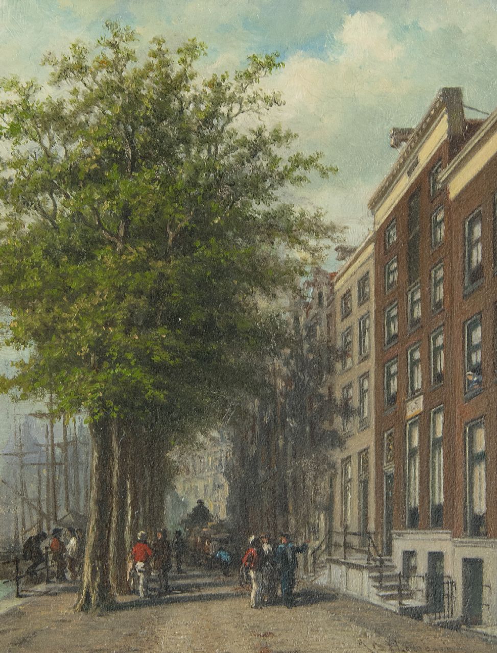 Ebersbach J.D.  | Johan Daniël Ebersbach | Paintings offered for sale | Dutch townview, oil on panel 21.5 x 16.2 cm, signed l.r.