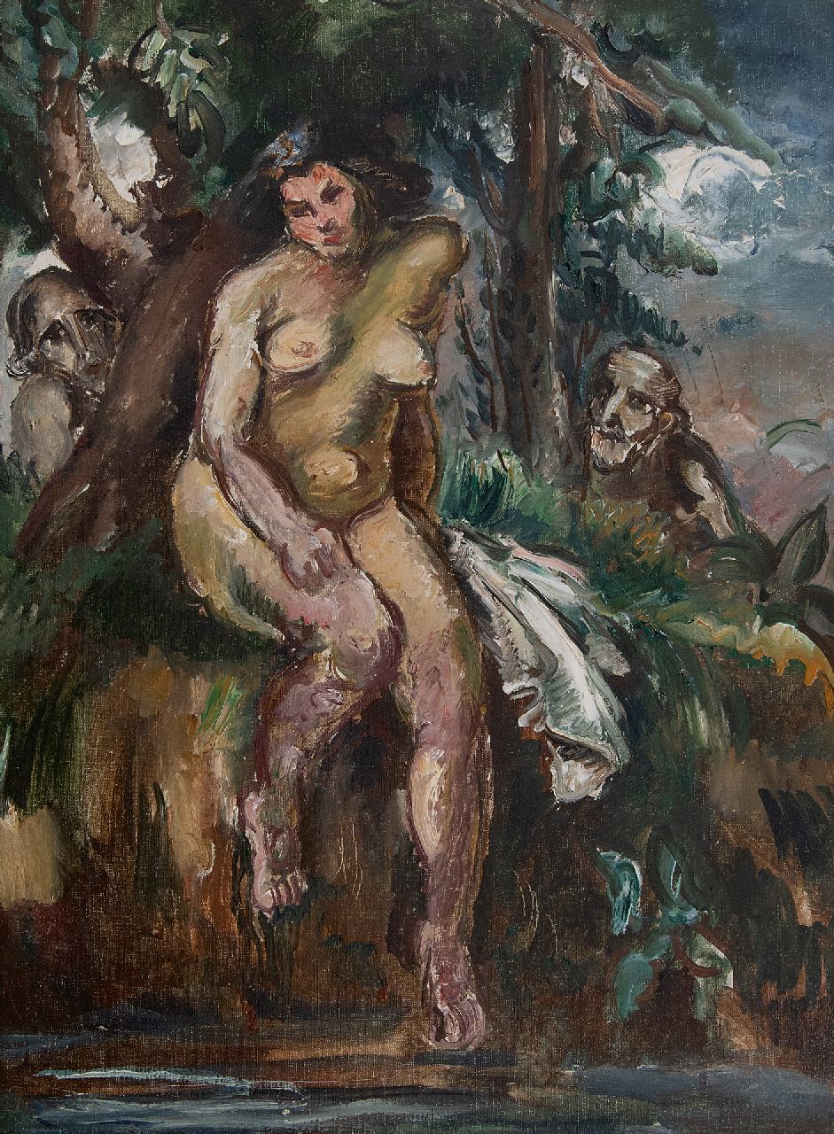 Friesz (toegeschreven aan) Achille Emile Othon  | A.E.O. Friesz (toegeschreven aan) | Paintings offered for sale | Suzanna and the elders, oil on canvas 42.5 x 33.0 cm
