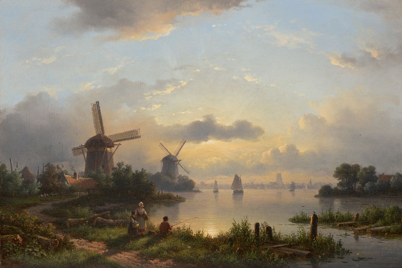 Kleijn L.J.  | Lodewijk Johannes Kleijn, River landscape, oil on panel 44.5 x 66.2 cm, signed l.r.