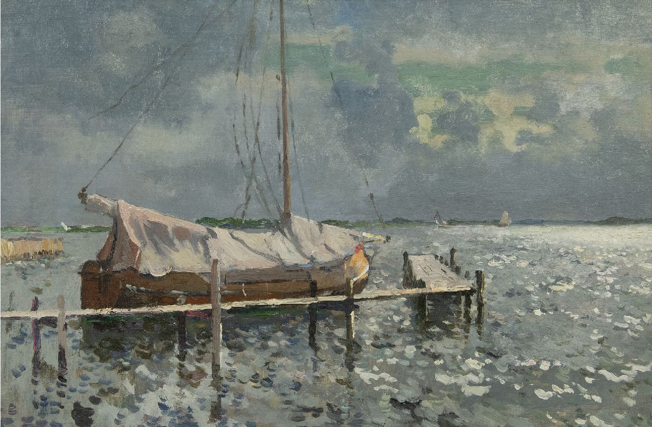 Vreedenburgh C.  | Cornelis Vreedenburgh, Cloudy day at the Loosdrechtse Plassen, oil on canvas 40.0 x 60.0 cm