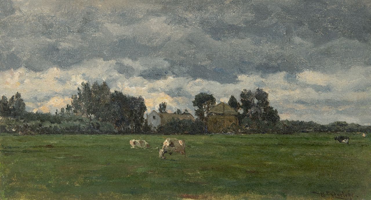 Roelofs W.  | Willem Roelofs | Paintings offered for sale | Rainy weather, oil on canvas 25.1 x 44.8 cm, signed l.r.