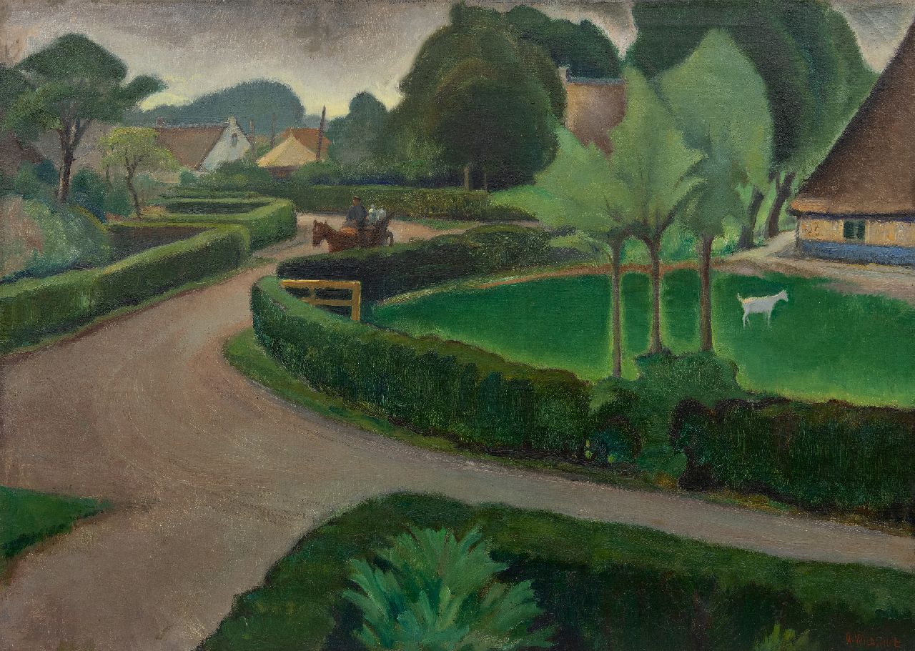 Wildschut G.P.W.  | 'George' Petrus Wilhelmus Wildschut, The Fransepad in Blaricum, oil on canvas 63.7 x 90.4 cm, signed l.r. and painted ca. 1950