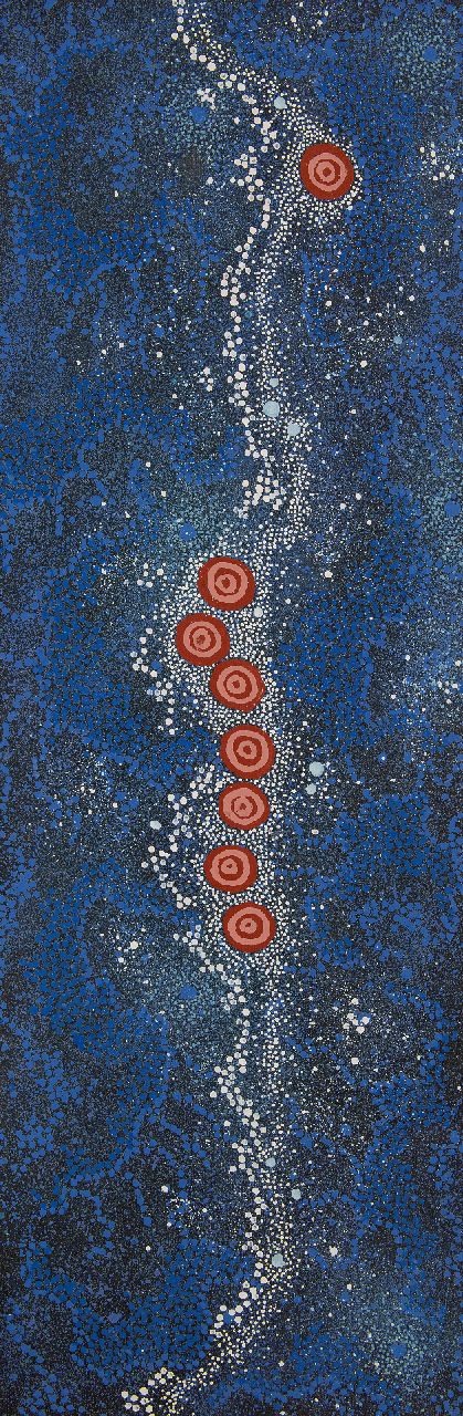 Gabriella Possum Nungurrayi | Milky Way Dreaming, acrylic on canvas, 116.2 x 39.3 cm, signed on the reverse and painted in 1988
