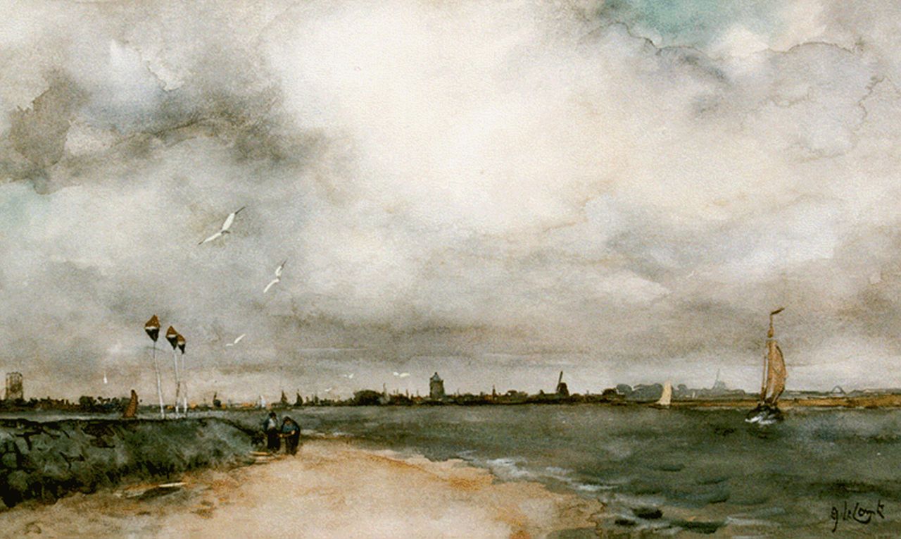 Comte A. le | Adolf le Comte, A view of Dordrecht, watercolour on paper 30.5 x 51.6 cm, signed l.r.